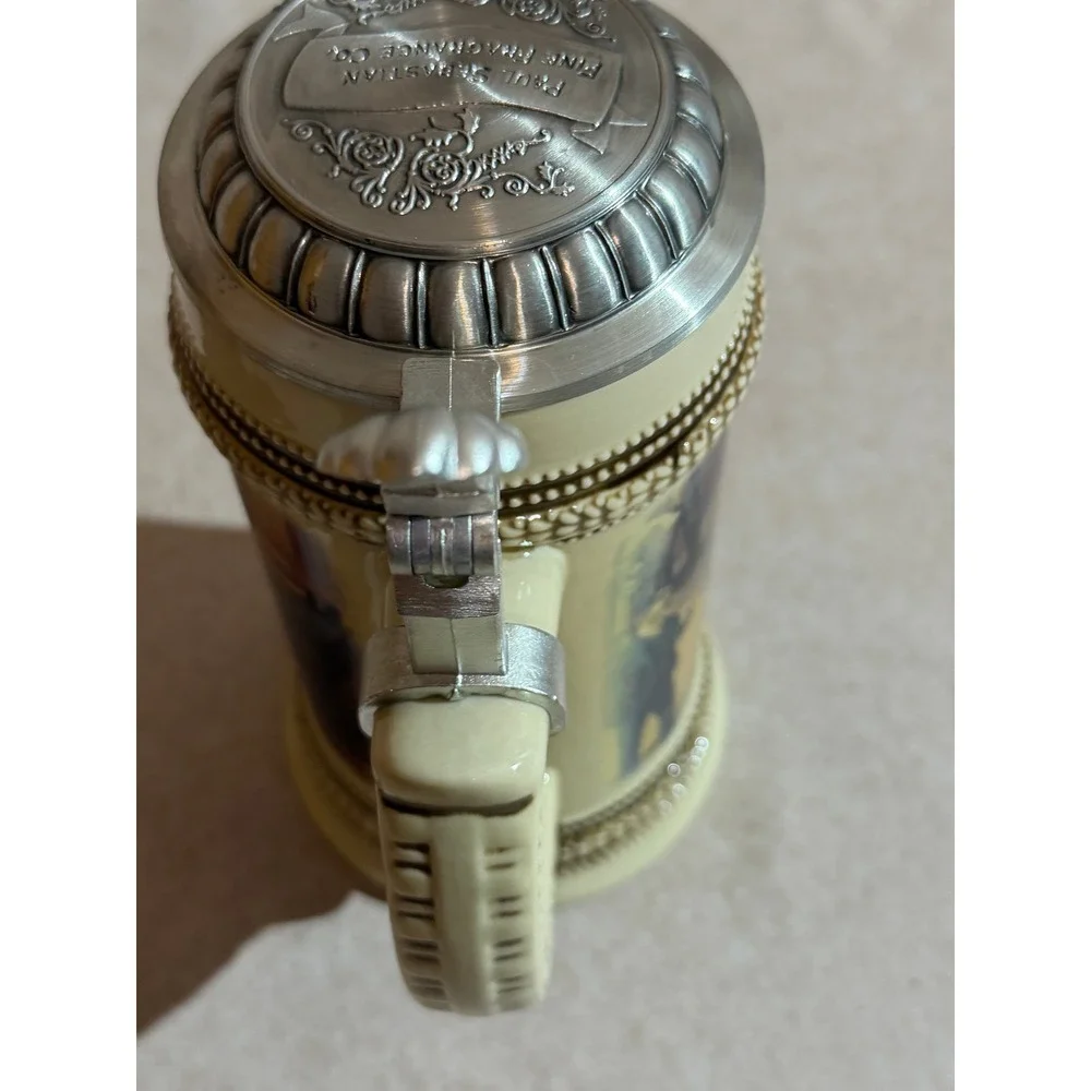 Paul‎ Sebastian Fine Fragrance Co Tavern Scene Ceramic Beer Stein with Metal Lid